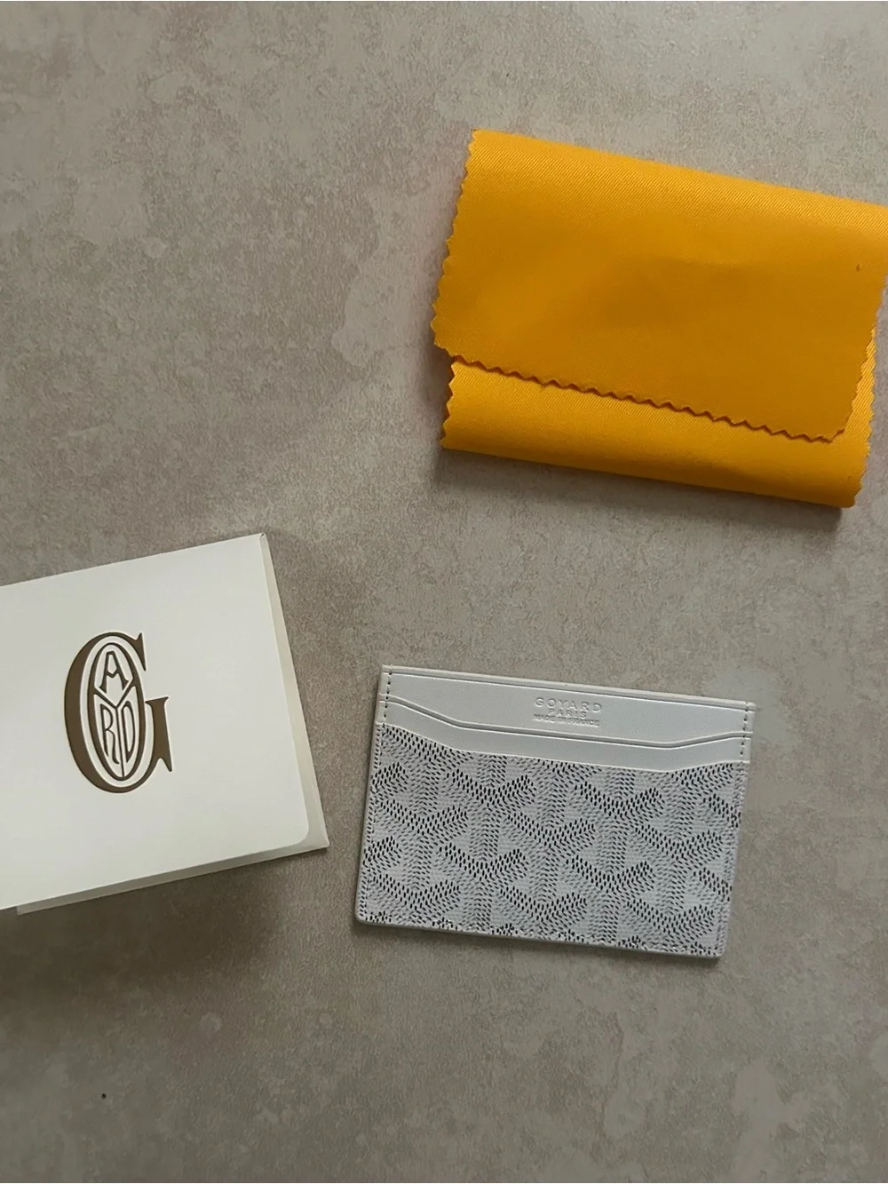 Goyardine Saint Sulpice Card Holder in White
